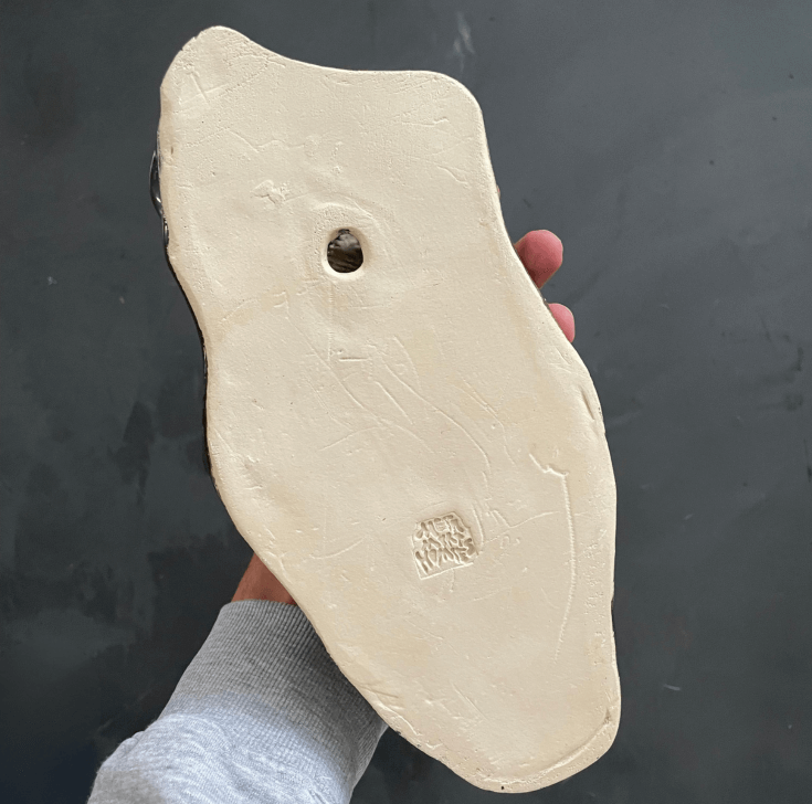 Keramieken wandvaas organisch achterkant