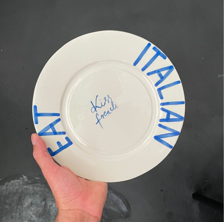 Italiaans keramiek bord blauw