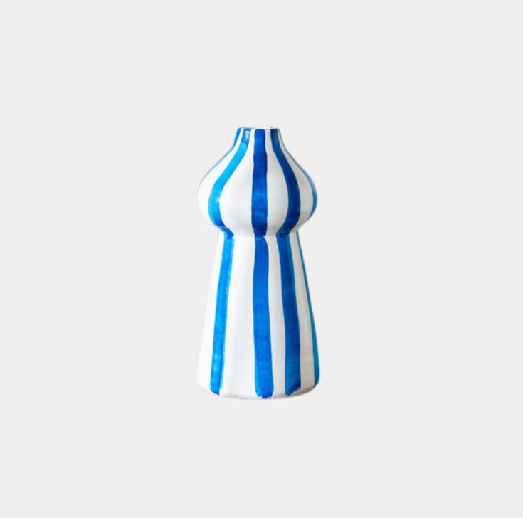 Blauw gestreepte vaas