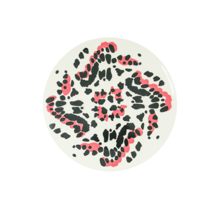 Po de barro bord bloemen