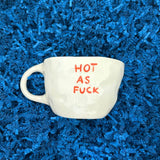 Hot as fuck koffiemok blauwe achtergrond