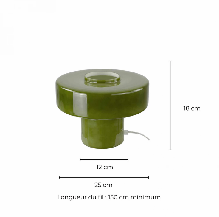 Retro Tafellamp Groen afmeting