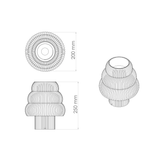 Mola Studio Luma Lamp rood afmetingen