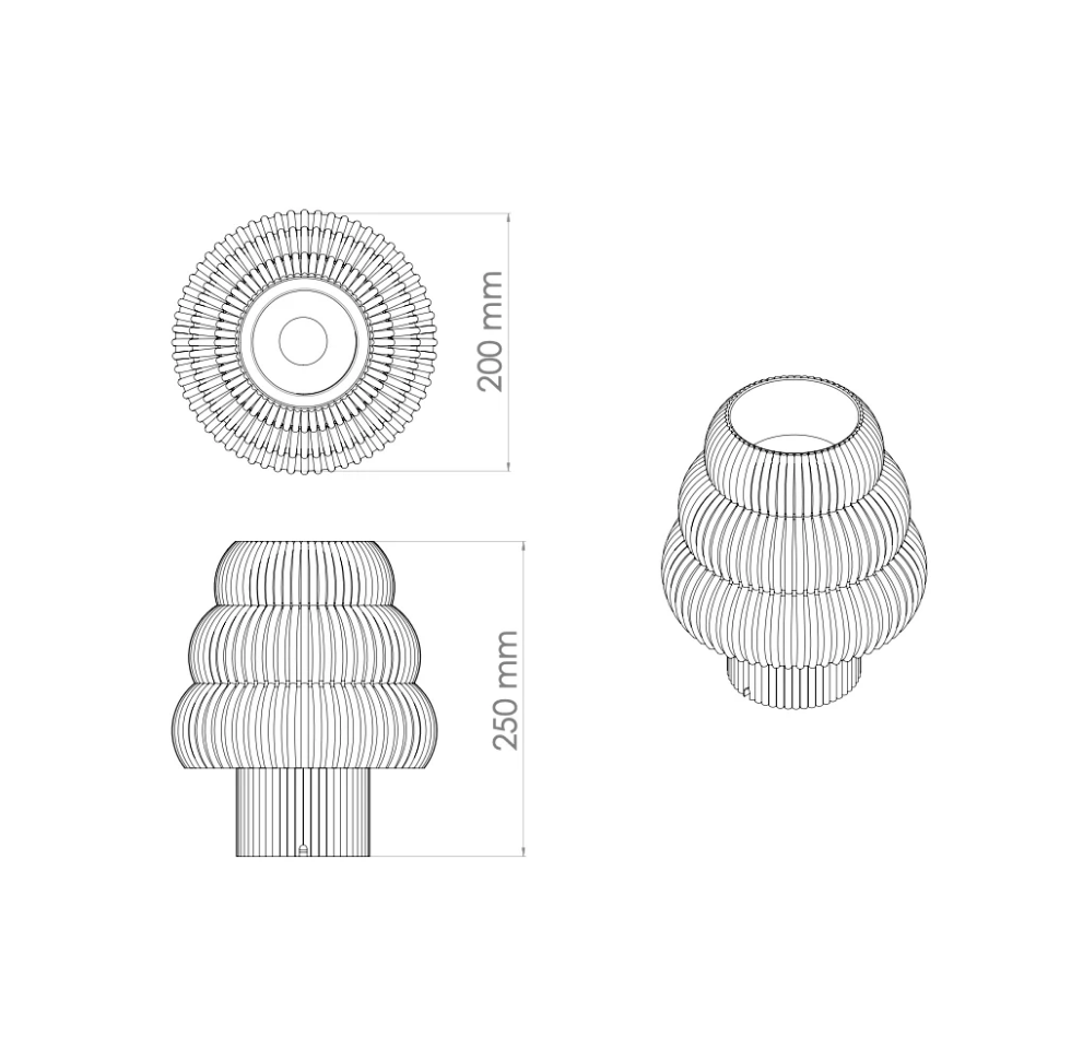 Mola Studio Luma Lamp rood afmetingen