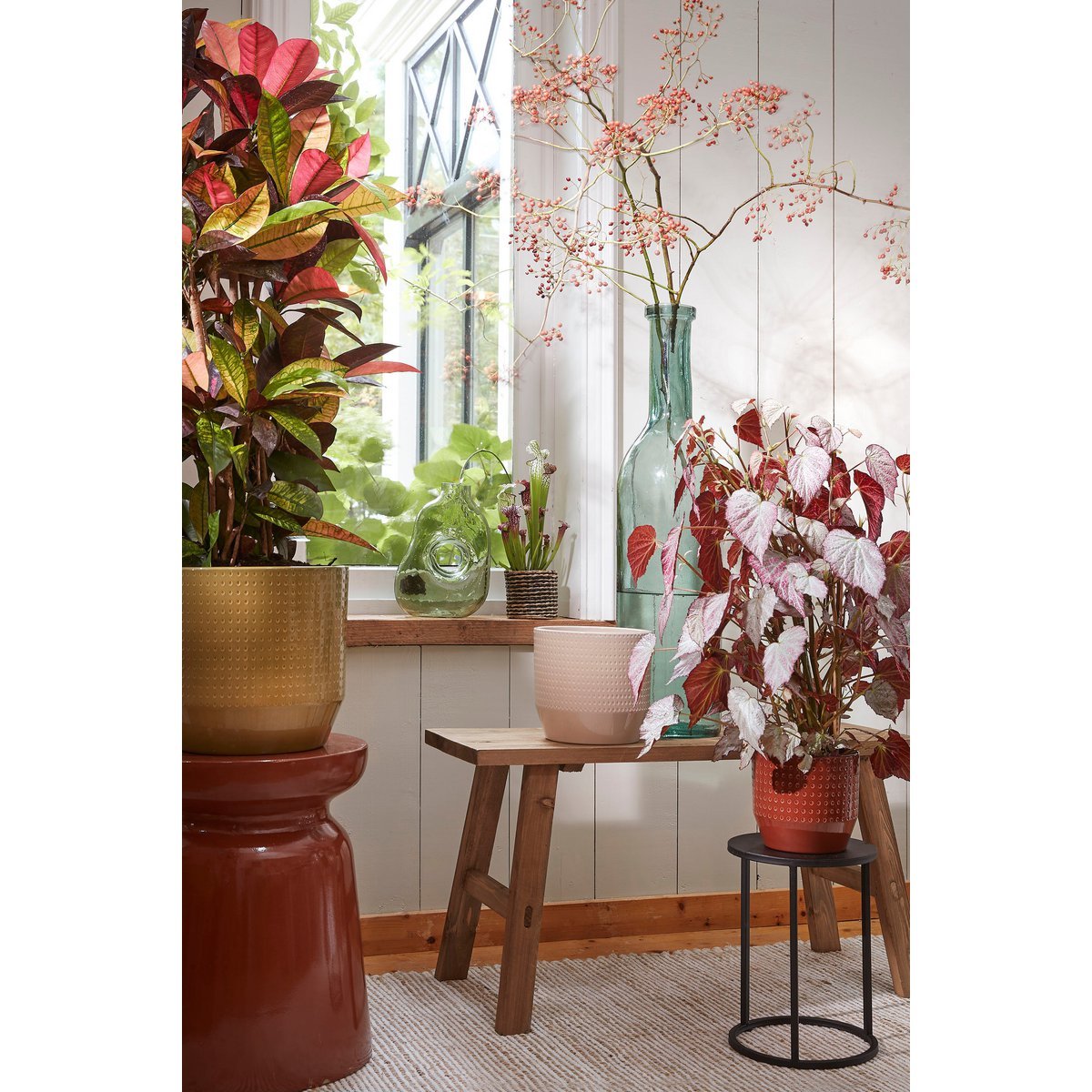 vensterbank bankje decoratie