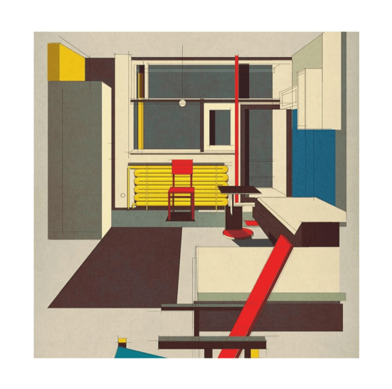 Interior schroder house rietveld