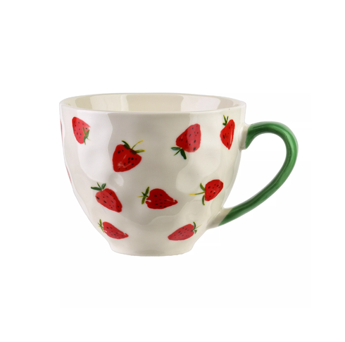 Mok met aardbei patroon