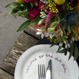 Maegen bord welcome to the shit show paars