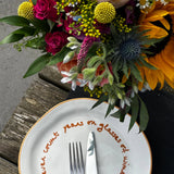 Maegen bord never count years or glasses of wine met bestek